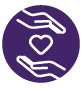 Logo of two hands holding a heart