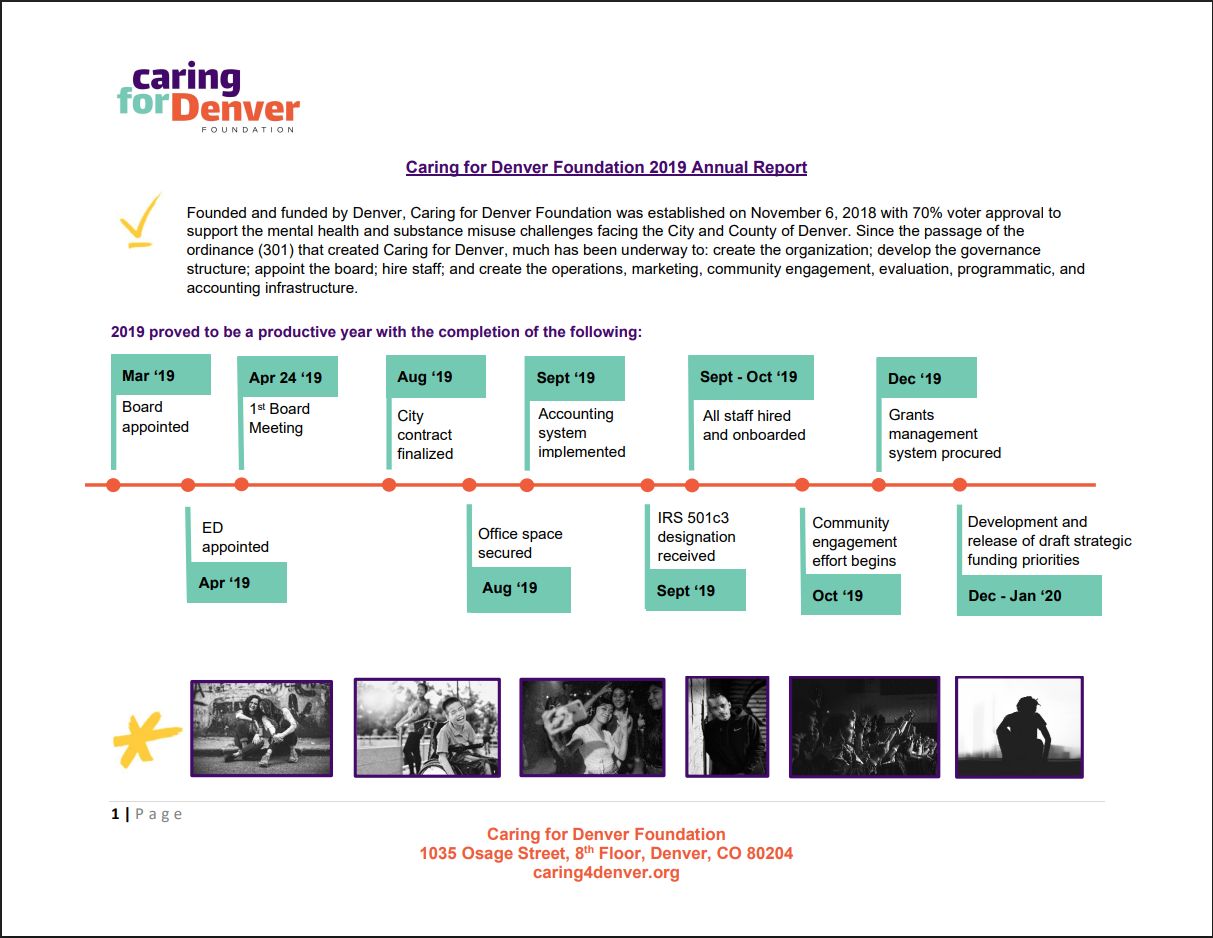 Caring for Denver's 2019 Annual Report